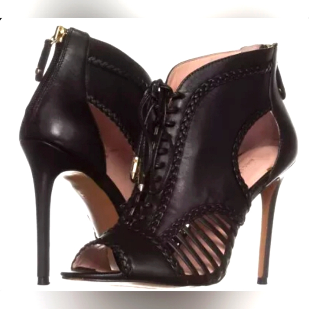 Avec Les Filles Joyce Black Shiny Calf, 7.5